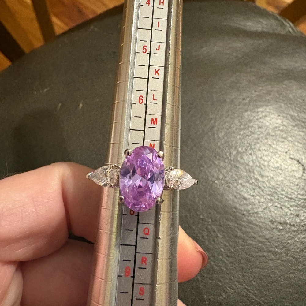 Lavender Gemstone Ring with Silver Accents